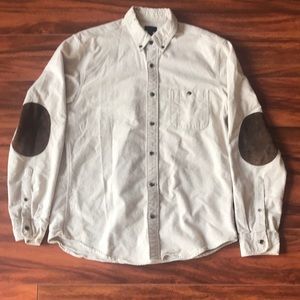 J Crew flannel button up w/ suede elbow patches